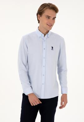 Erkek Açık Mavi Uzun Kollu Basic Gömlek - 50307668020