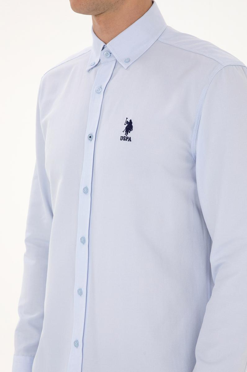 Erkek Açık Mavi Uzun Kollu Basic Gömlek