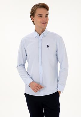 Erkek Açık Mavi Uzun Kollu Basic Gömlek - 50307668020