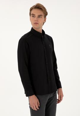 Erkek Siyah Uzun Kollu Basic Gömlek - 50307668068