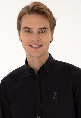 Erkek Siyah Uzun Kollu Basic Gömlek - 50307668068