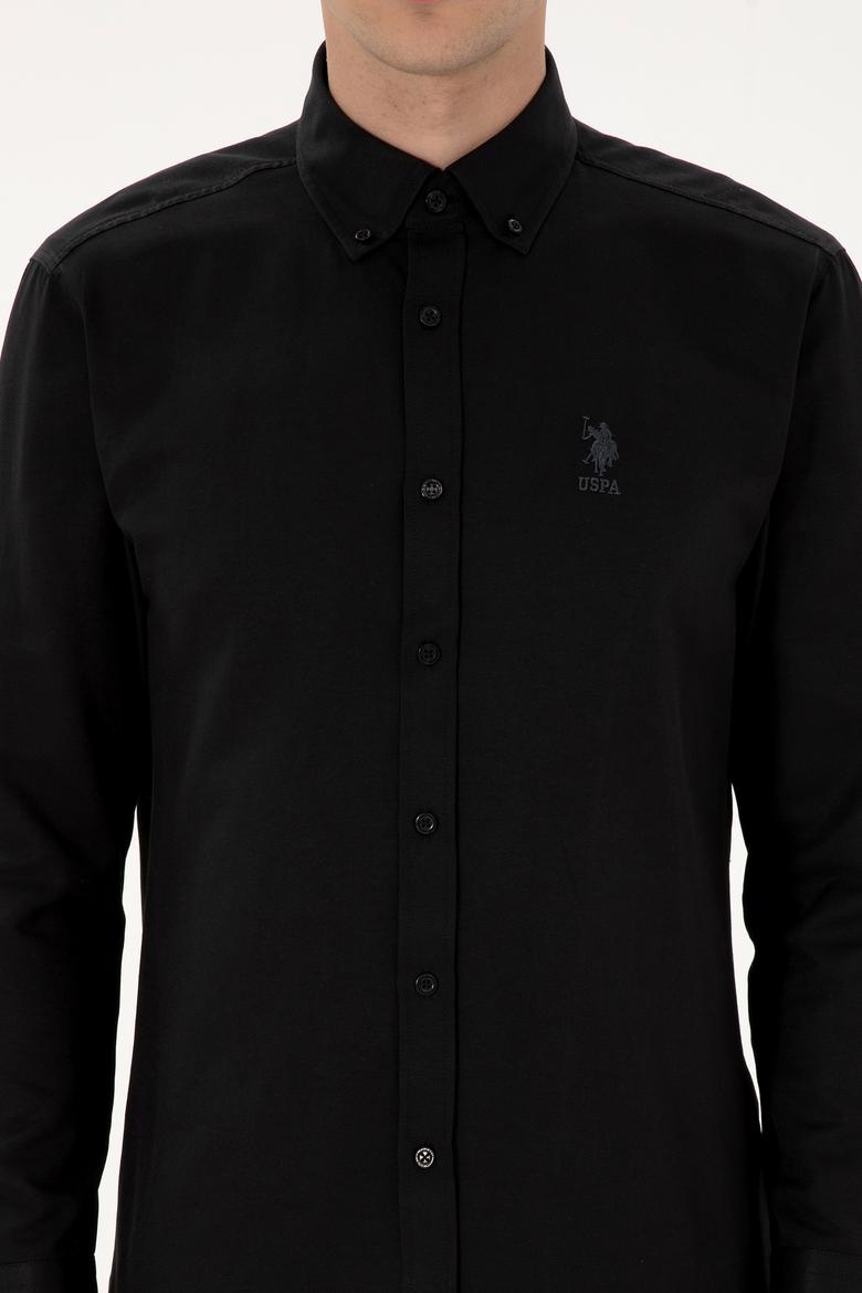 Erkek Siyah Uzun Kollu Basic Gömlek - 50307668068