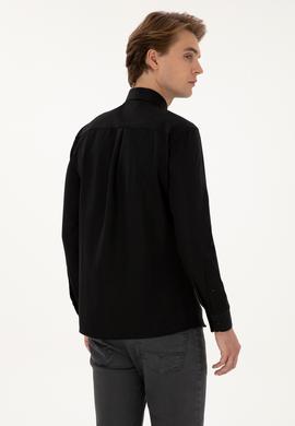 Erkek Siyah Uzun Kollu Basic Gömlek - 50307668068