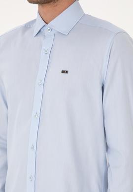 Erkek Açık Mavi Uzun Kollu Basic Gömlek - 50307673023