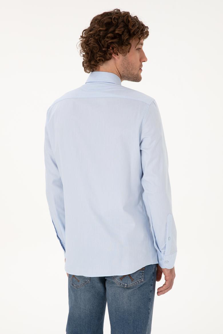 Erkek Açık Mavi Uzun Kollu Basic Gömlek - 50307673023