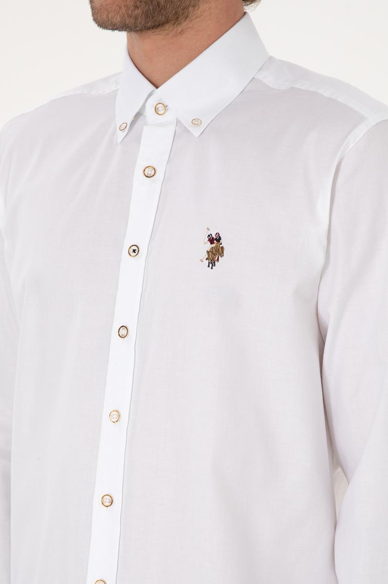 Erkek Beyaz Uzun Kollu Basic Gömlek