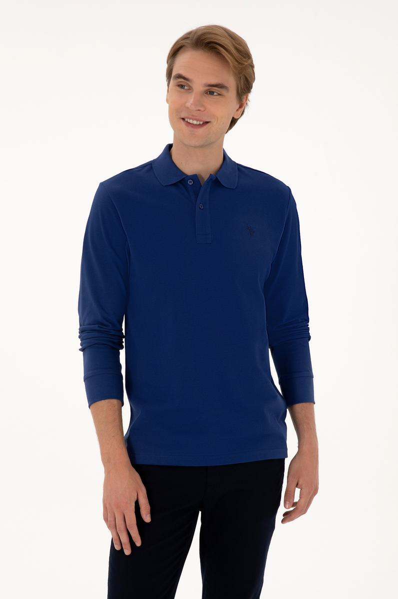 Erkek İndigo Basic Sweatshirt