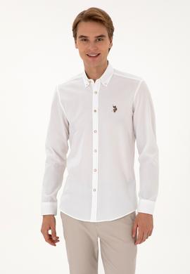 Erkek Beyaz Uzun Kollu Basic Gömlek - 50307677014