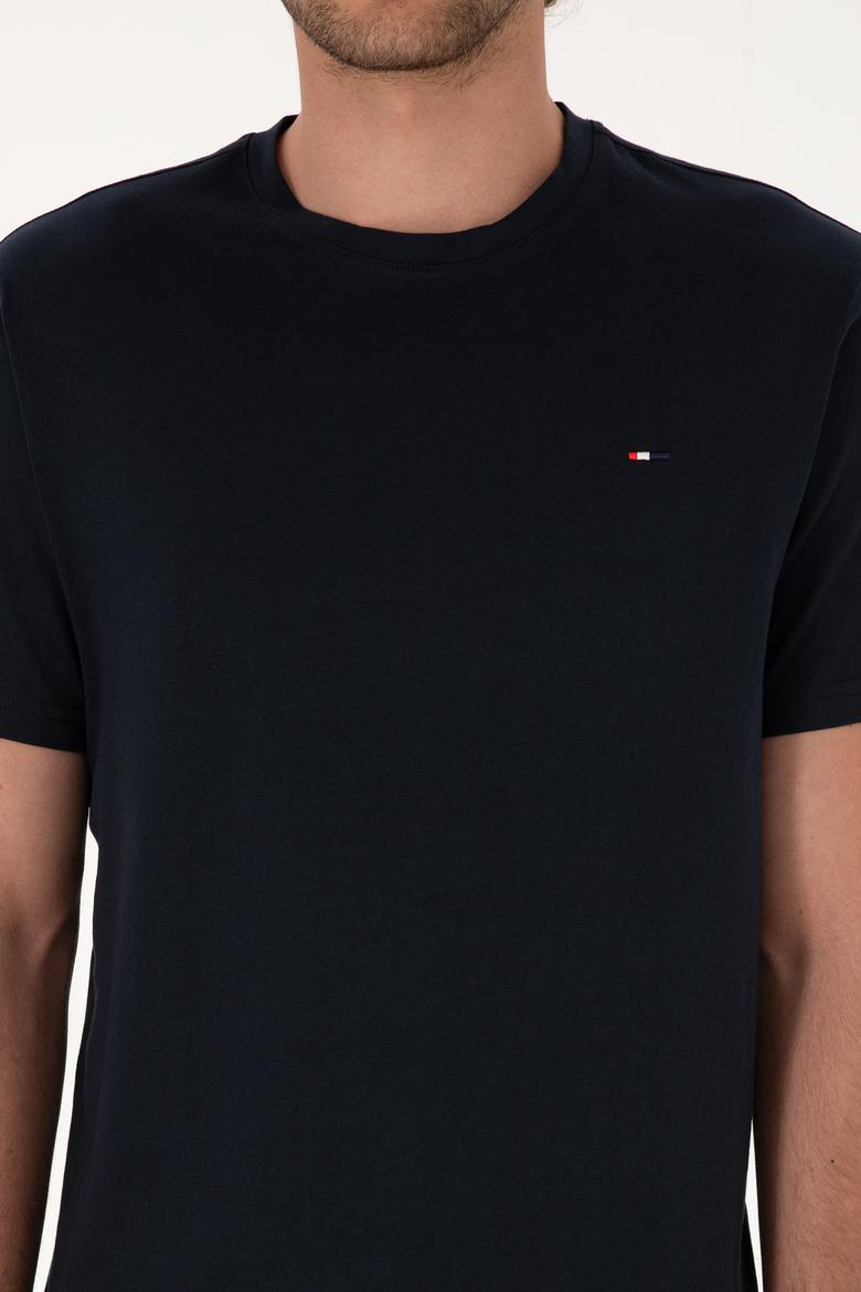 Erkek Koyu Lacivert Basic Tişört - 50307684044