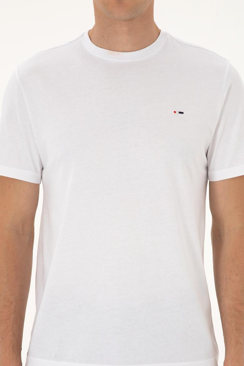 Erkek Beyaz Basic Tişört - 50307684008