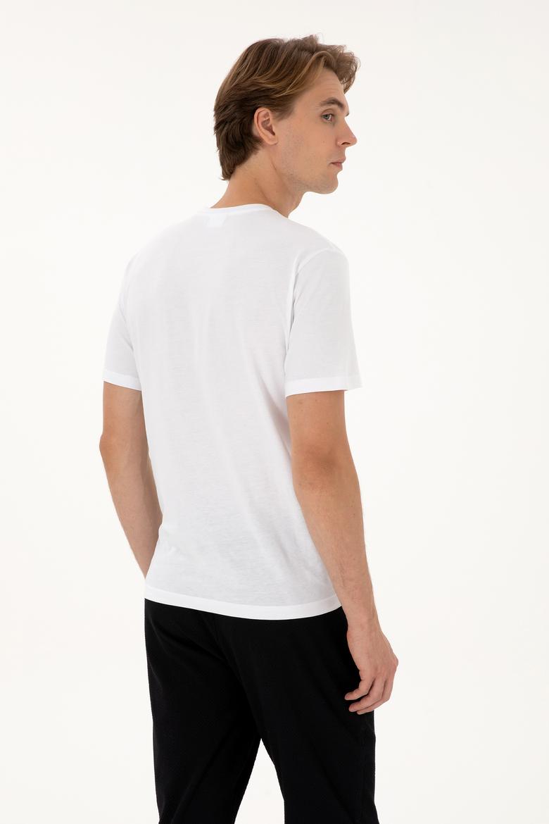 Erkek Beyaz Basic Tişört - 50307684008