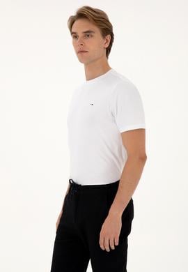 Erkek Beyaz Basic Tişört - 50307684008