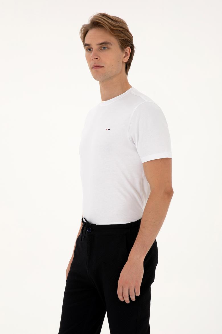 Erkek Beyaz Basic Tişört - 50307684008