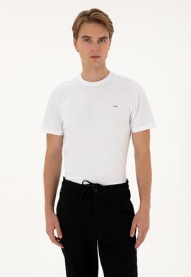 Erkek Beyaz Basic Tişört - 50307684008