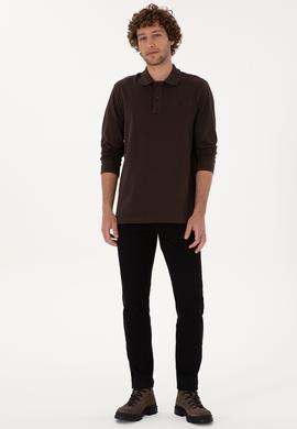 Erkek Koyu Kahverengi Basic Sweatshirt - 50307688184