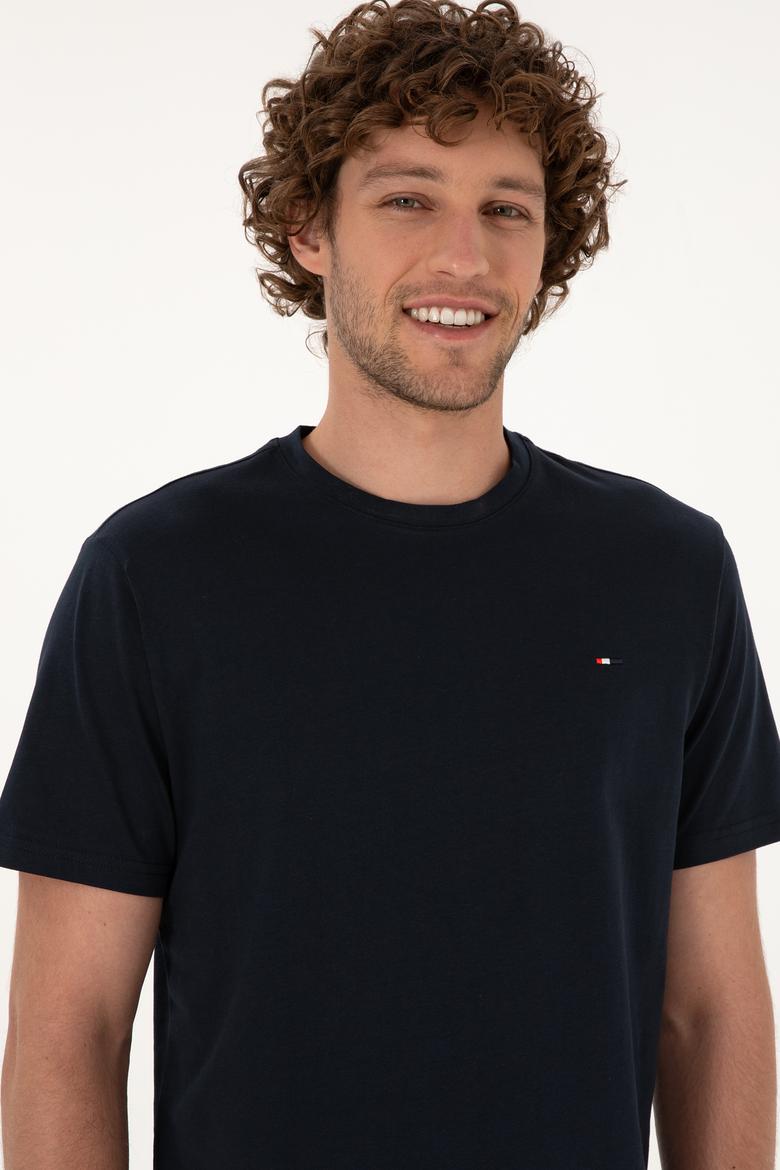 Erkek Koyu Lacivert Basic Tişört - 50307684044