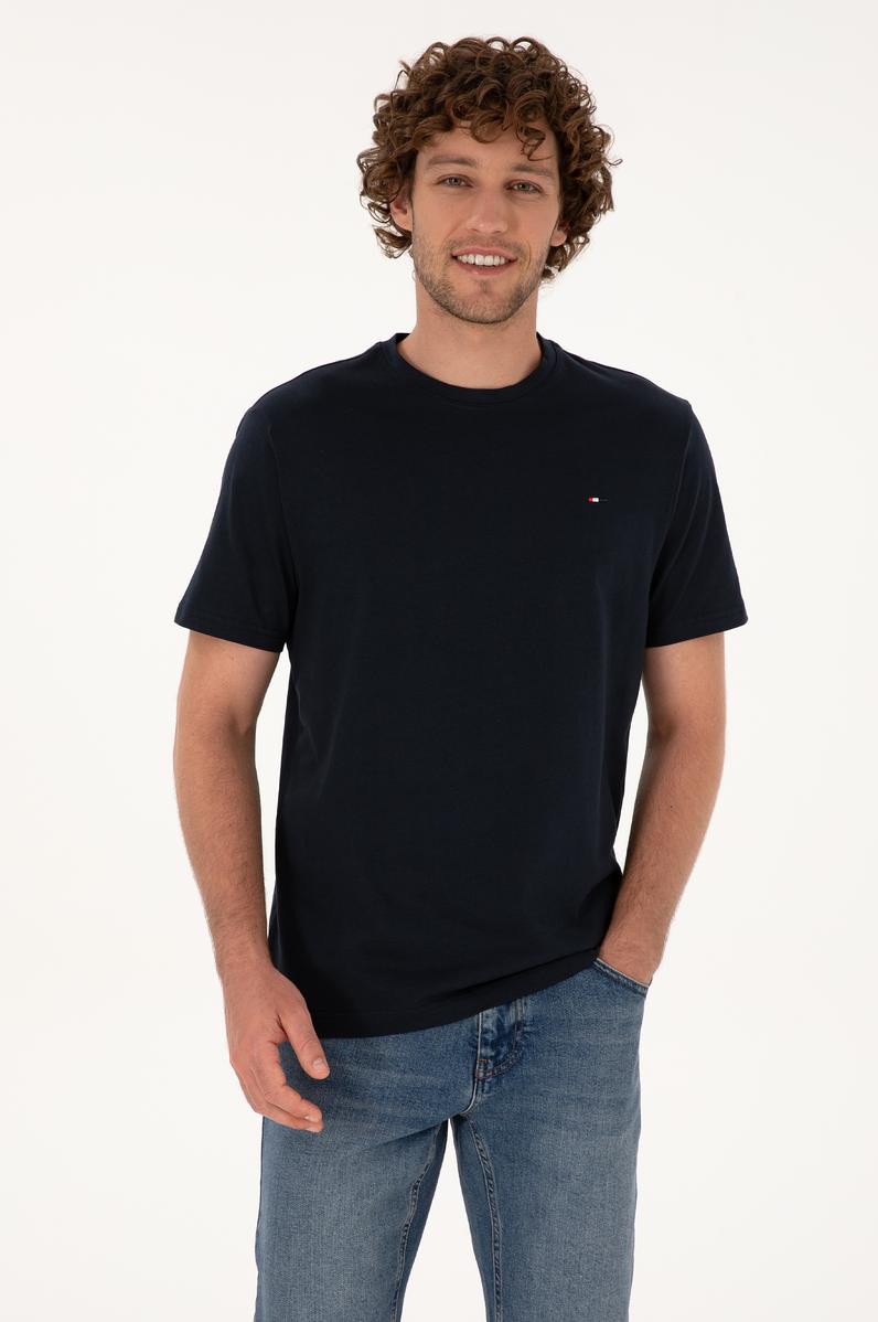 Erkek Koyu Lacivert Basic Tişört
