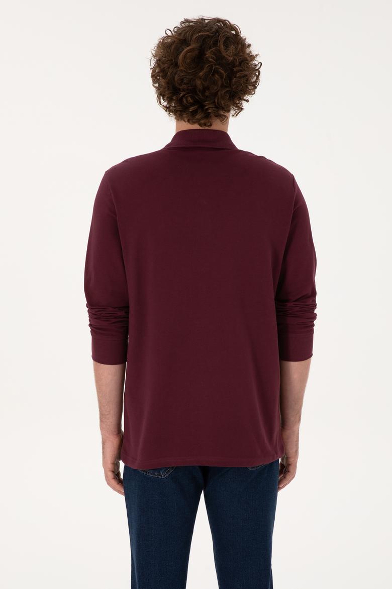 Erkek Bordo Basic Sweatshirt - 50307688219