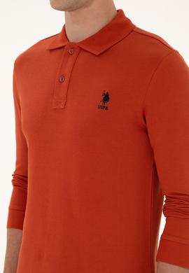 Erkek Regular Fit Polo Yaka Kiremit Basic Sweatshirt - 50307757097