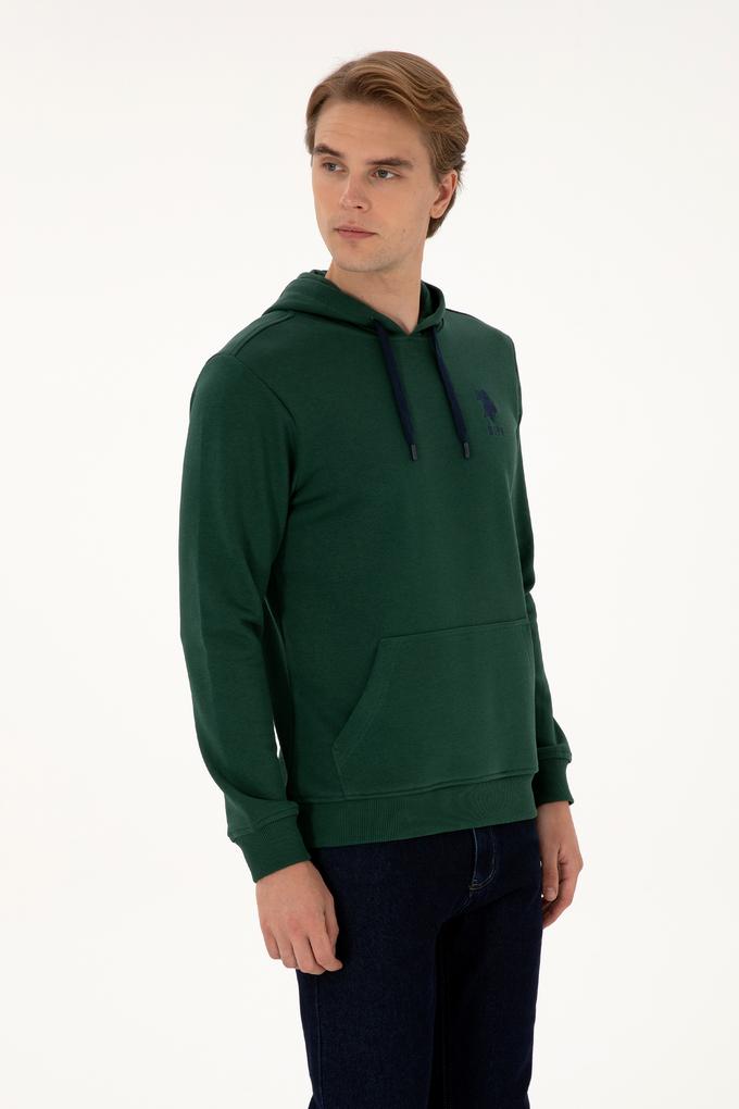 Erkek Koyu Yeşil Basic Sweatshirt