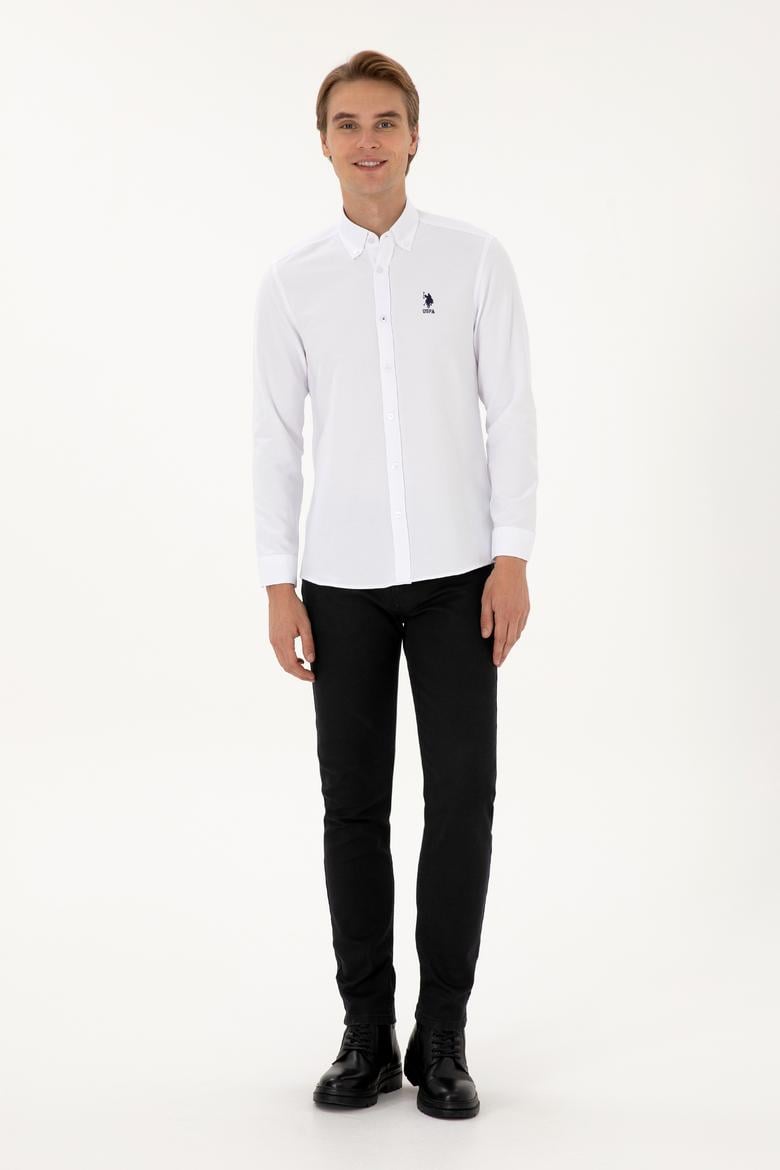 Erkek Beyaz Uzun Kollu Basic Gömlek - 50307701021