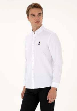 Erkek Beyaz Uzun Kollu Basic Gömlek - 50307701021