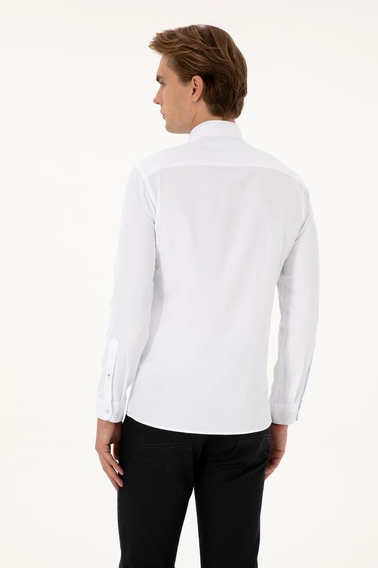 Erkek Beyaz Uzun Kollu Basic Gömlek - 50307701021