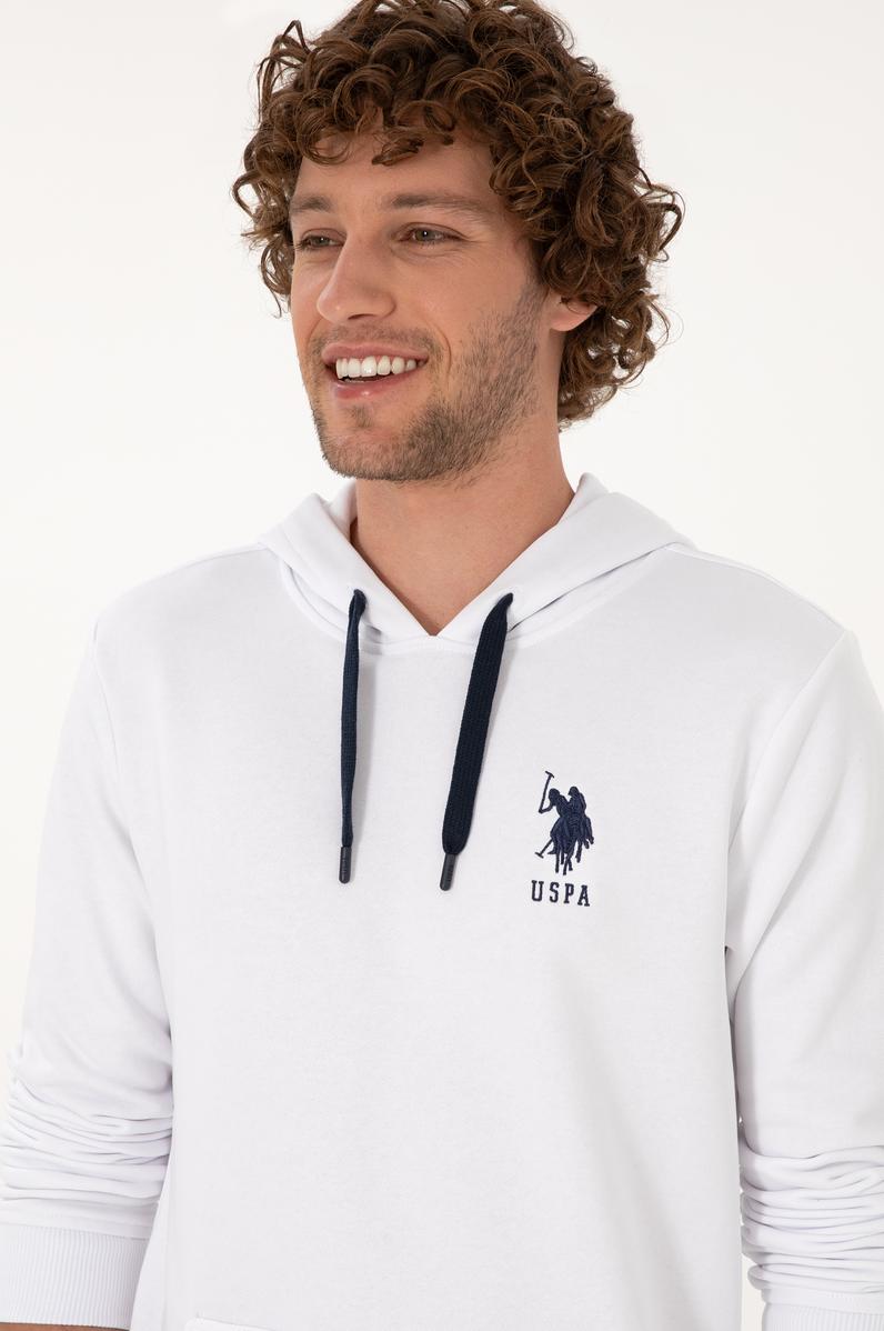 Erkek Beyaz Basic Sweatshirt