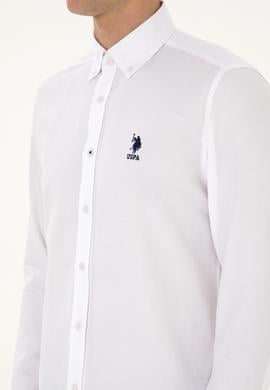 Erkek Beyaz Uzun Kollu Basic Gömlek - 50307693012