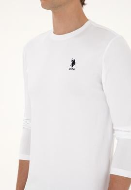 Erkek Slim Fit Bisiklet Yaka Beyaz Basic Sweatshirt - 50307762018