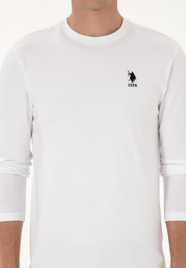 Erkek Slim Fit Bisiklet Yaka Beyaz Basic Sweatshirt - 50307762018