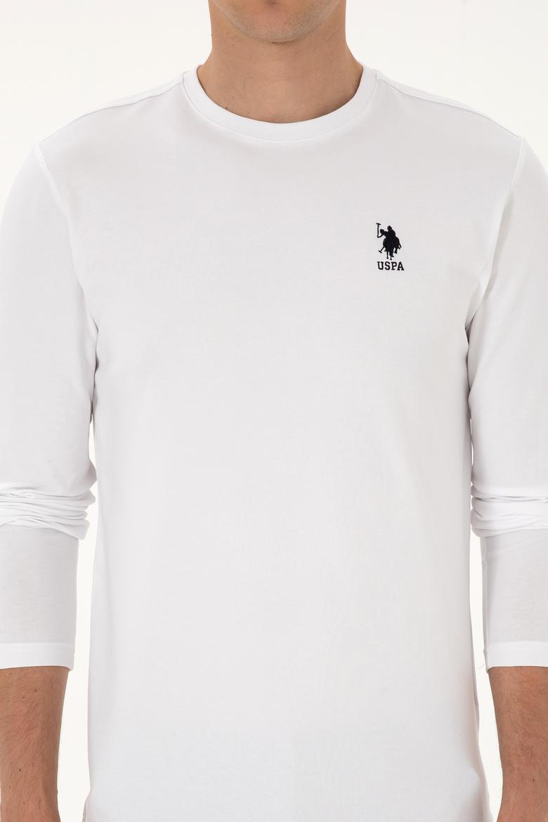 Erkek Slim Fit Bisiklet Yaka Beyaz Basic Sweatshirt - 50307762018