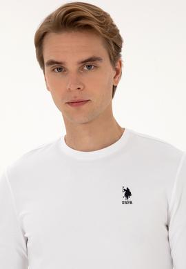 Erkek Slim Fit Bisiklet Yaka Beyaz Basic Sweatshirt - 50307762018