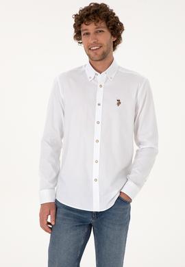 Erkek Beyaz Uzun Kollu Basic Gömlek - 50316788018