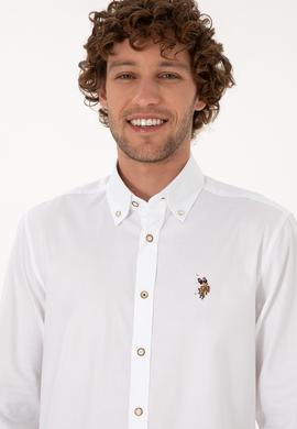 Erkek Beyaz Uzun Kollu Basic Gömlek - 50316788018