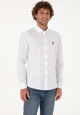 Erkek Beyaz Uzun Kollu Basic Gömlek - 50316788018