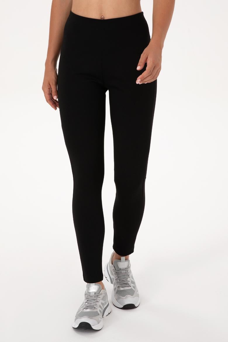 Kadın Siyah Yüksek Bel Toparlayıcı Günlük Tayt - 50307691006