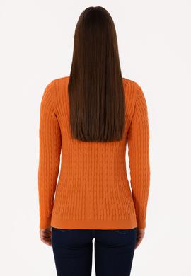 Kadın Bakır V Yaka Basic Kazak - 50307700086