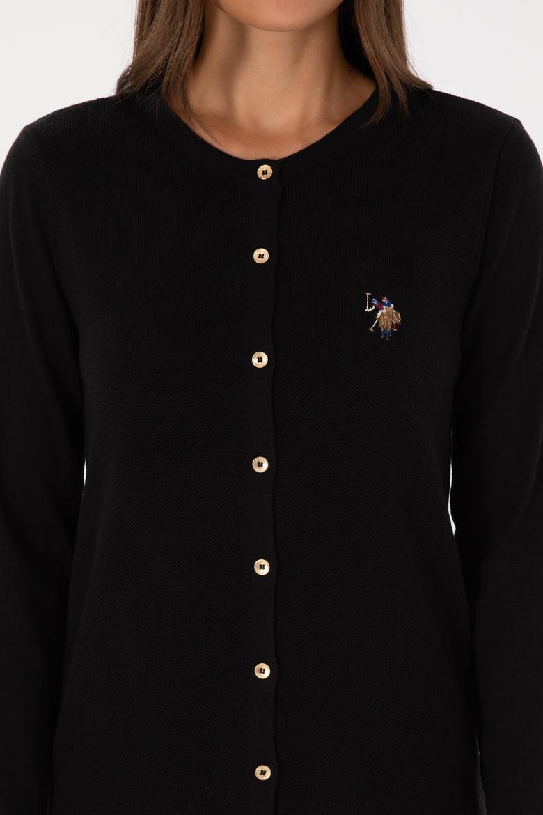 Kadın Siyah Basic Triko Hırka - 50307737029