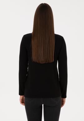 Kadın Siyah Basic Triko Hırka - 50307737029