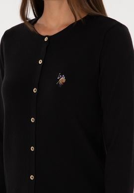 Kadın Siyah Basic Triko Hırka - 50307737029