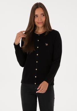 Kadın Siyah Basic Triko Hırka - 50307737029