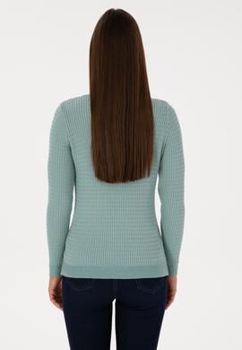 Kadın Mint Bisiklet Yaka Basic Kazak - 50307763005