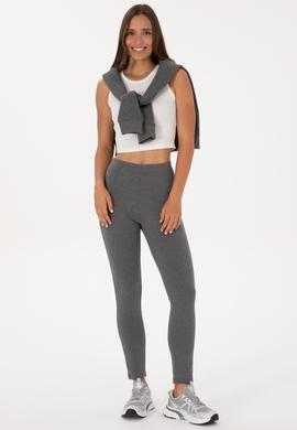 Kadın Antrasit Melanj Yüksek Bel Toparlayıcı Günlük Tayt - 50307691020