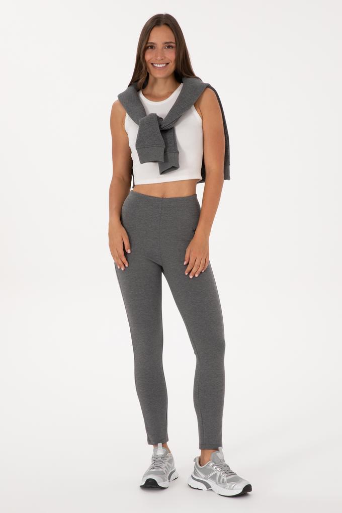 Kadın Antrasit Melanj Yüksek Bel Toparlayıcı Günlük Tayt