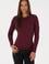 Kadın Bordo Bisiklet Yaka Basic Kazak