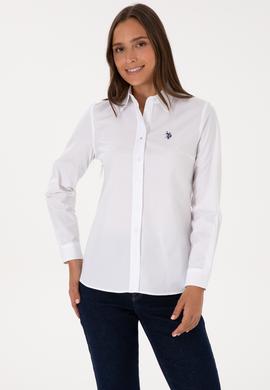 Kadın Beyaz Uzun Kollu Basic Gömlek - 50308023013