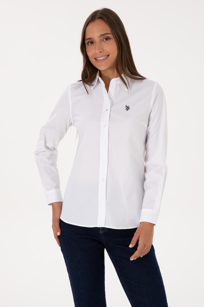 Kadın Beyaz Uzun Kollu Basic Gömlek - 50308023013
