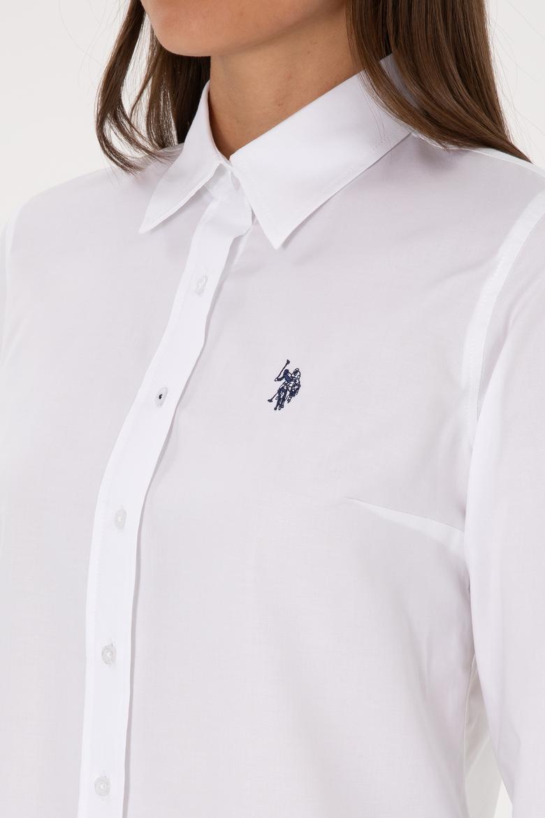 Kadın Beyaz Uzun Kollu Basic Gömlek - 50308023013