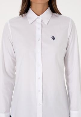 Kadın Beyaz Uzun Kollu Basic Gömlek - 50308023013